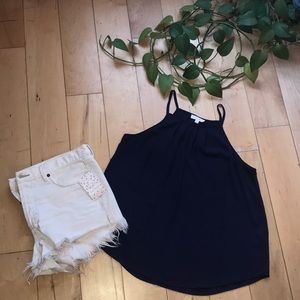 Flowy Navy Blue Chiffon Tank